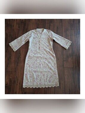 Embroidered Salwar Kameez Dupatta Long Scarf Sand Cotton Party Wear Dress